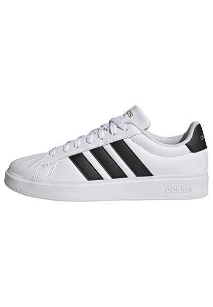 ADIDAS MEN’S STREETALK, WHITE/BLACK/GOLD METALLIC, 9.5
