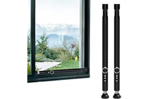 SEMPICAD Window Security Bar, 2-in-1 Adjustable 17.9 to 51 Inch Slidingdoor Security Bar Security Bar for Home Pet Children Women Security Balcony Sliding Door Patio Door Security Apartment Window 2pack Black