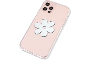 Ellie Rose Mirror Decal for Smartphone, Stick-On Mirror Phone Charm Sticker (Flower)