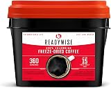 ReadyWise 360 Servings Coffee Bucket 12 Pouches Freeze Dried Colombian