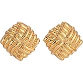 Wind Gold Statement Earrings – 18K Gold-Plated Sculptural Post and Back Earrings – Lightweight– Modern Abstract Design – Statement Jewelry by Heaven Mayhem