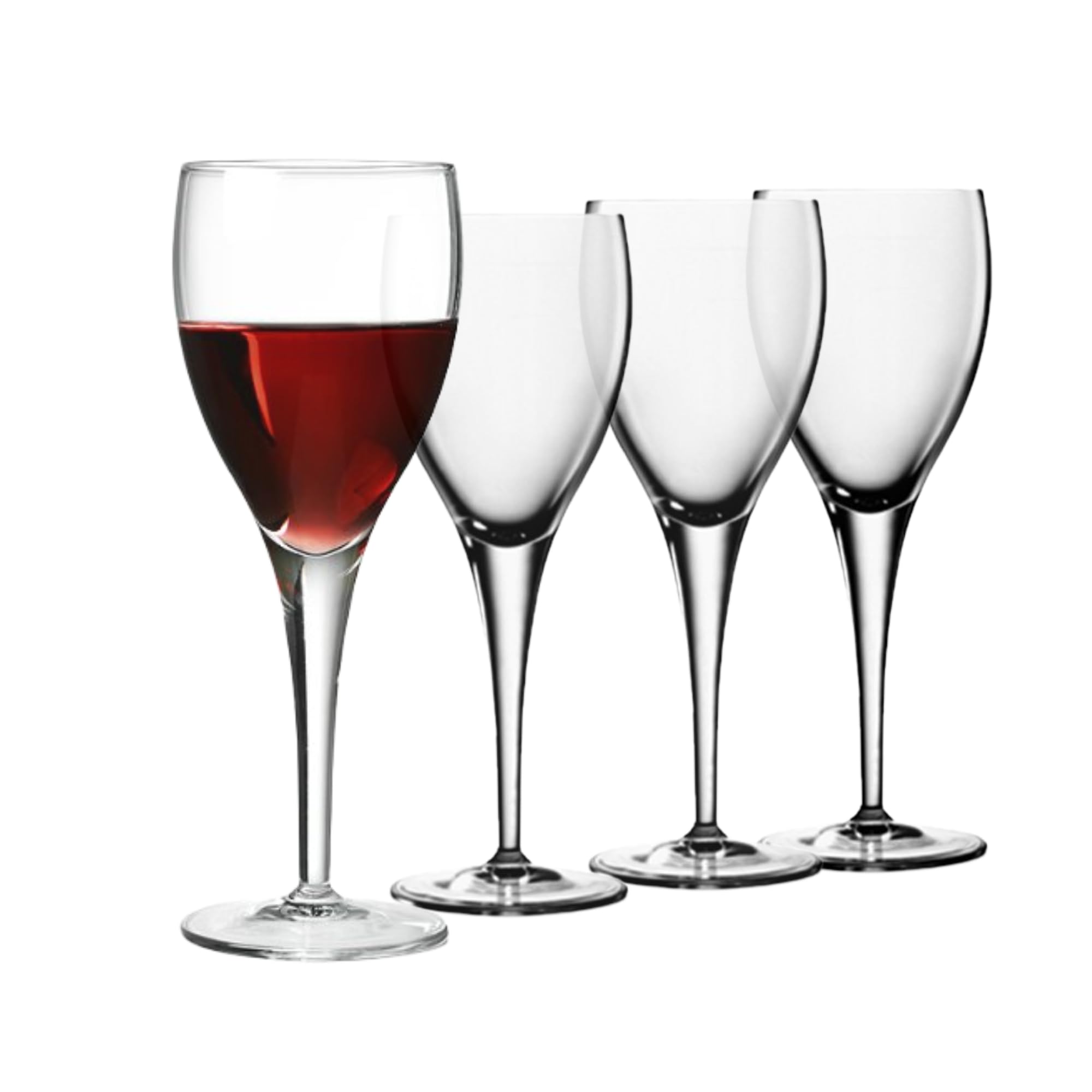 Luigi Bormioli Wine Glasses Set of 4 - Michelangelo Crystal Wine Glasses 235ml, Ultra Clear and Durable Dishwasher Safe Glassware with Titanium Reinforced Stems, Gift Box Included, Made In Italy