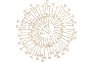 100 Mini Wooden Hammers, Birch Mallets with Glossy Surfaces for Hitting Blocks, Pumpkins, Potatoes, Dough, Chocolate, Gifts, 