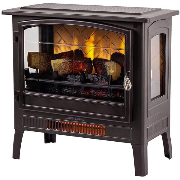 Amazon.com: Country Living Infrared Freestanding Electric Fireplace Stove  Heater in Bronze | Provides Supplemental Zone Heat with Remote, Multiple  Flame Colors, Metal Design with Faux Wooden Logs : Home u0026 Kitchen
