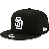 New Era Unisex-Adult MLB 9Fifty Black White Primary Logo Adjustable Snapback Hat Cap One Size Fits All