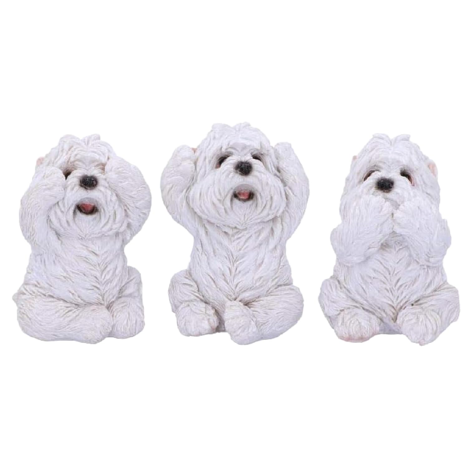 Nemesis Now Three Wise Westies Figurines, White, 8cm, U4461N9