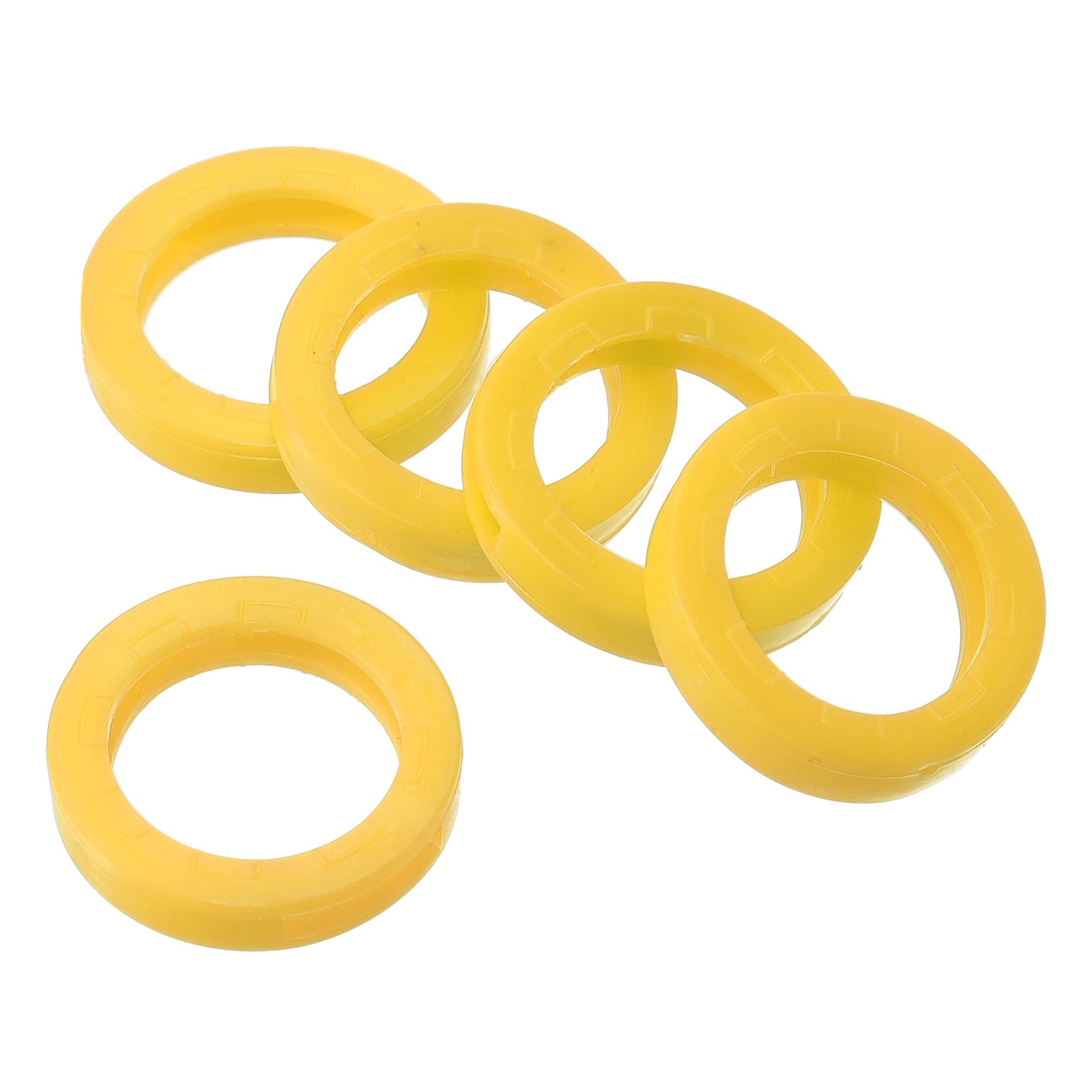 PATIKIL Key Cap Tags, 40Pcs Plastic Key Cap Cover Rings Keys Identifier Coding Ring Label ID Sleeve for Office House Apartment, Yellow (0.67" / 17mm ID)