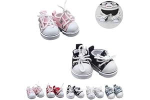 HEPHYCE 2 Pairs Cute Doll Shoes for Labubu, Mini Shoes for 17cm Labubu Clothes Accessories, Mini Finger Shoes for Labubu Doll Accessories Dress up Unique Style