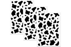 CODOHI 3 Pcs Cow Print Stencils 8.3"x11.7", Reusable A4 Animal Plastic Stencils for Painting on Wood Fabric Wall Furniture DIY Art Home Decor