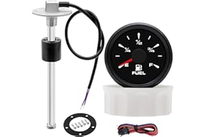 Geloo Fuel Sending Unit with Fuel Gauge Kits 14" (350mm) Boat 316 Stainless Steel Fuel Level Sensor Fuel Water Tank Sender Gas Tank Sending Unit Boat Gauge for Boat Truck RV 240-33ohm
