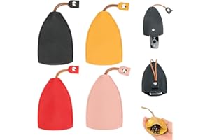 BUATKONTLY Car Key Case, Creative Pull-Out Key Sleeve Keychain Bags, PU Leather Large Capacity Not Easy to Slip Key Case, Cute Protector Car Key Fob (4pcs)