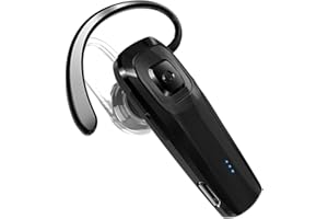 TOORUN Bluetooth Headset, M26 Bluetooth Earpiece Handsfree V5.0 Wireless Headphone with Noise Cancelling and Microphone Compatible for Android iPhone Cell Phone Laptop - Black