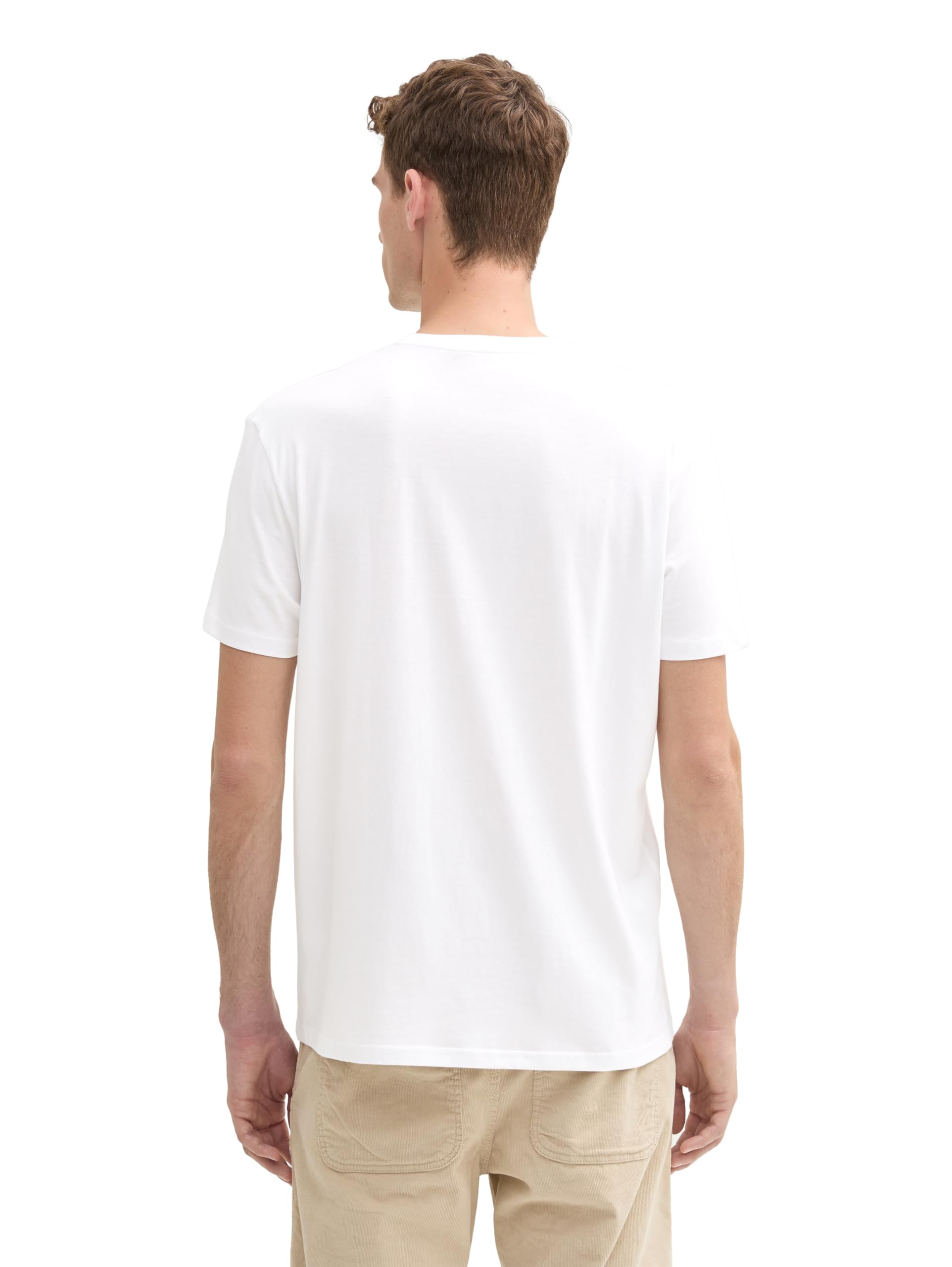 TOM TAILOR Herren Doppelpack Crew Neck T-Shirt, Weiß, M 2