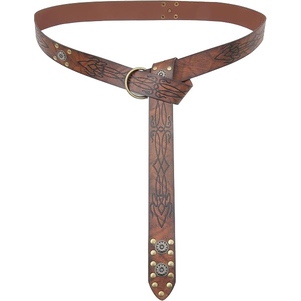 Roeutoo Medieval Knight Leather Belt With Waist Bag - Renaissance Steampunk Costume Belt For Men, Black, Small - View #8