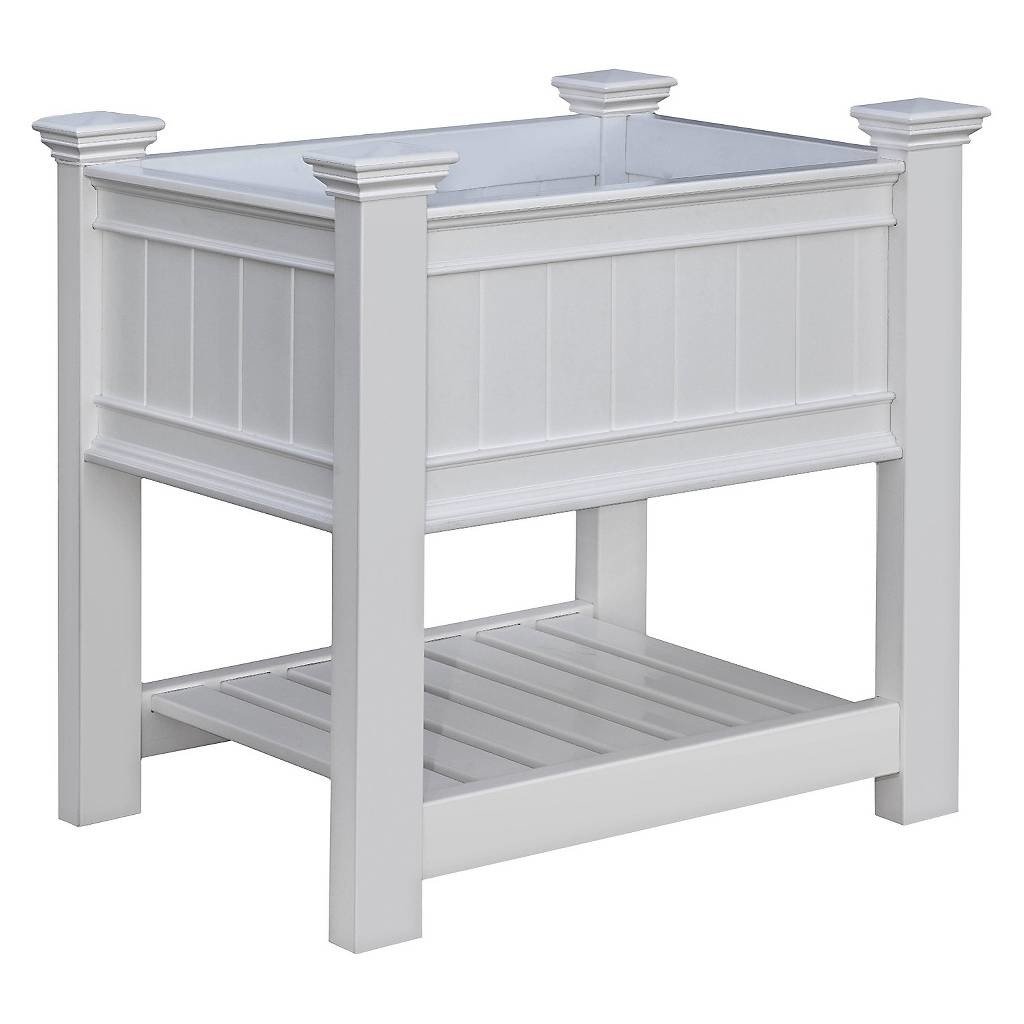 Vita Vinyl Raised Planter, White, 91.44 cm