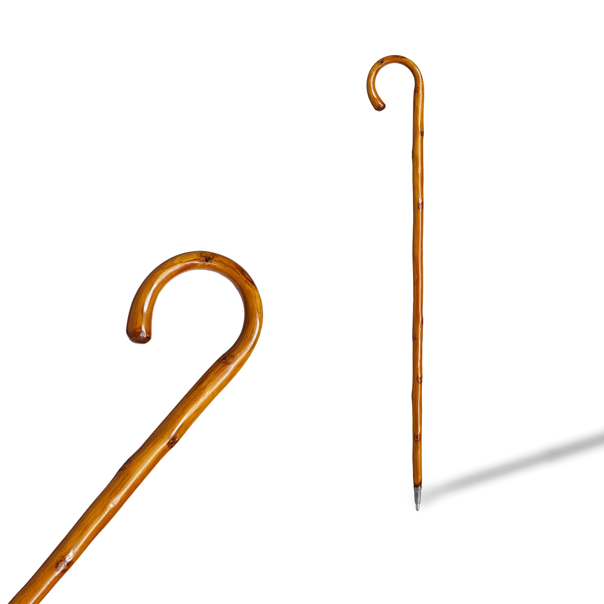 S & B Dark Chestnut Walking Stick, Handmade in Spain, 92 cm, Brown