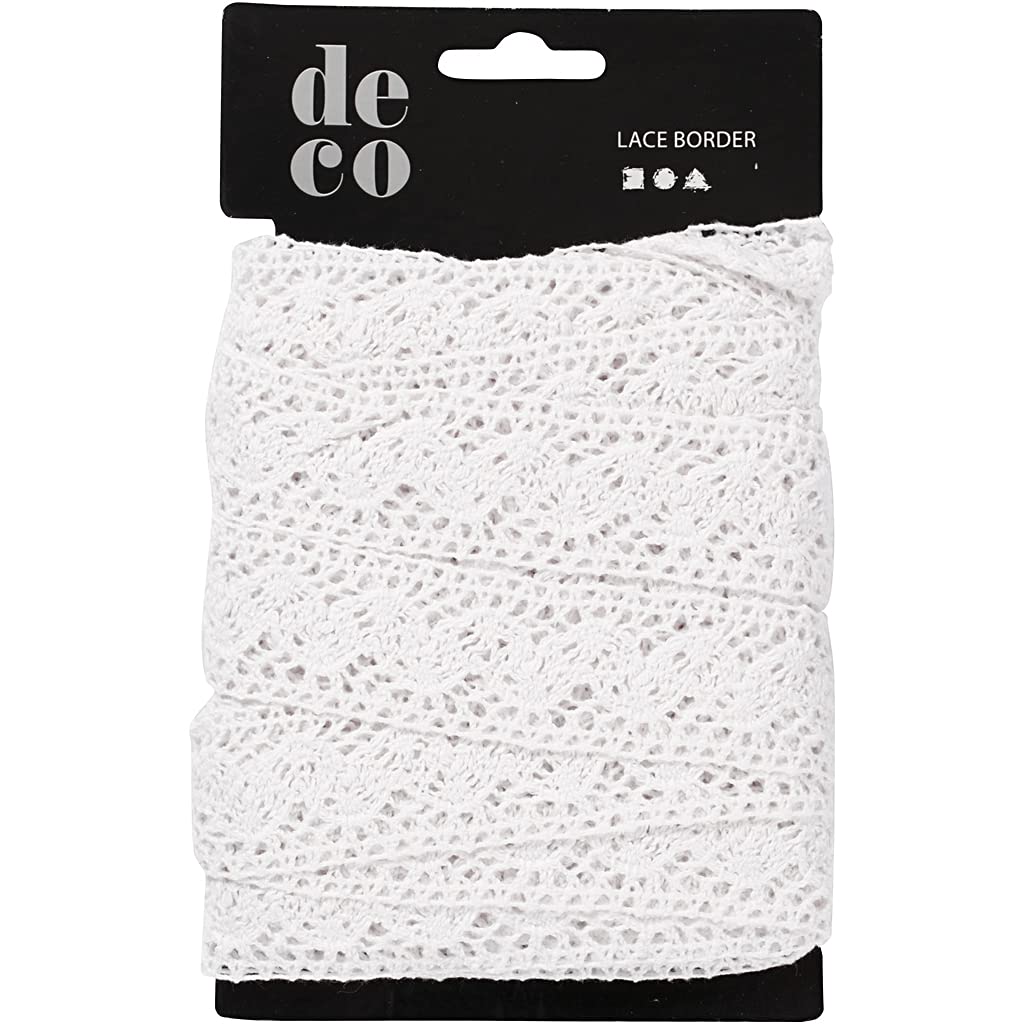 Crochet Lace Border , W: 30 mm, white, 10 m