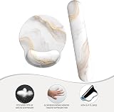 Giecy Keyboard Mouse Wrist Rest Set White Marble Ergonomic Gel Pad view 5