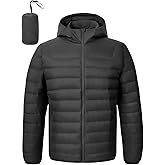 TBMPOY Men's Down Puffer Jackets Packable Lightweight Winter Coat Hooded Warm Insulated Puffy Jacket
