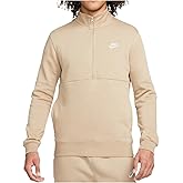 NSW Club Half Zip Mens Jacket (DD4732-247, Khaki/White) Size Medium