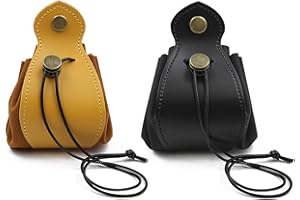 Chihutown 2pcs Dice Bag Yellow Black, DND Dice Bag, Dice Storage, Leather Dice Bag, Dice Tray, Drawstring Bags, Leather Draws