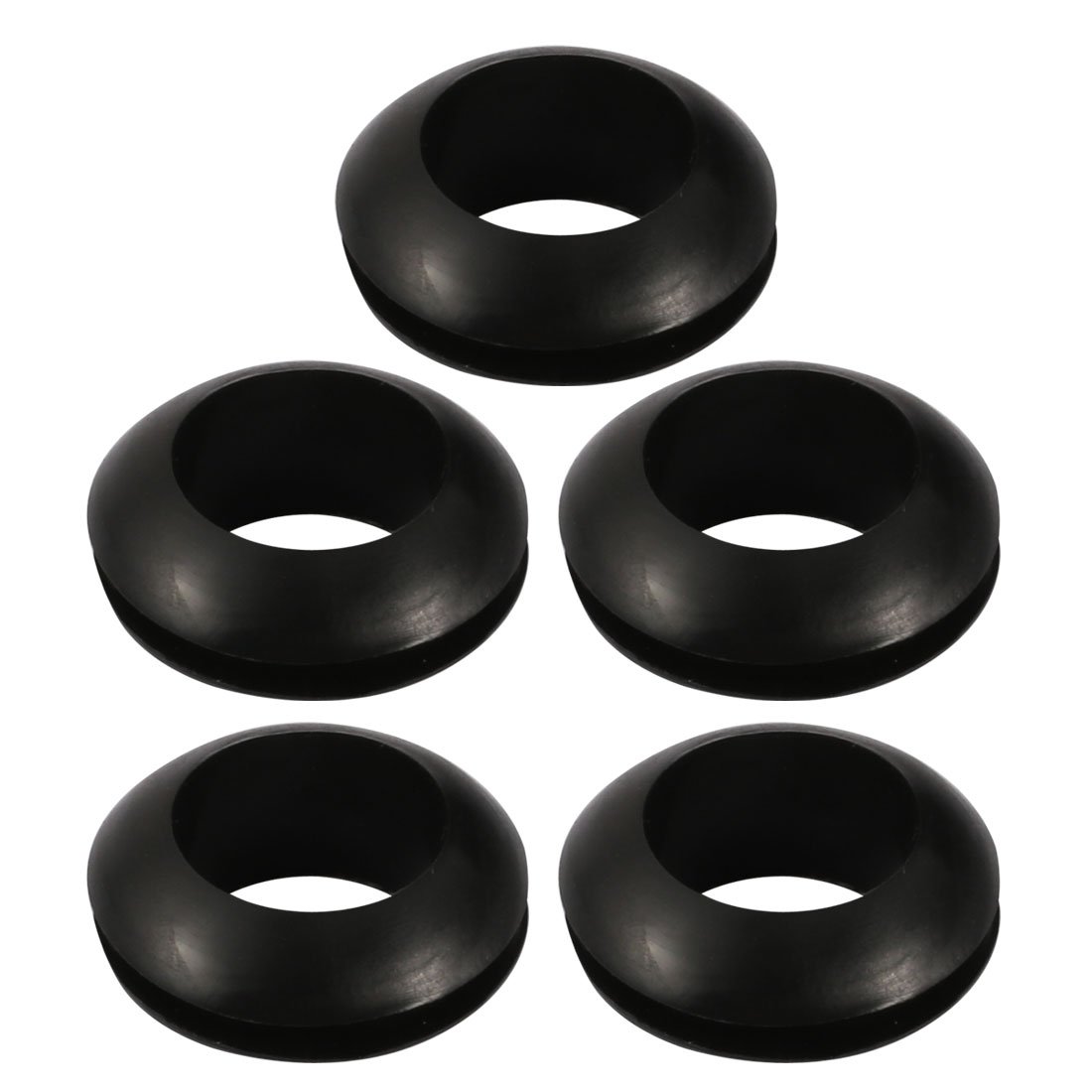 sourcingmap 5pcs Wire Protective Grommets Black Rubber 14mm Double Sided Grommet