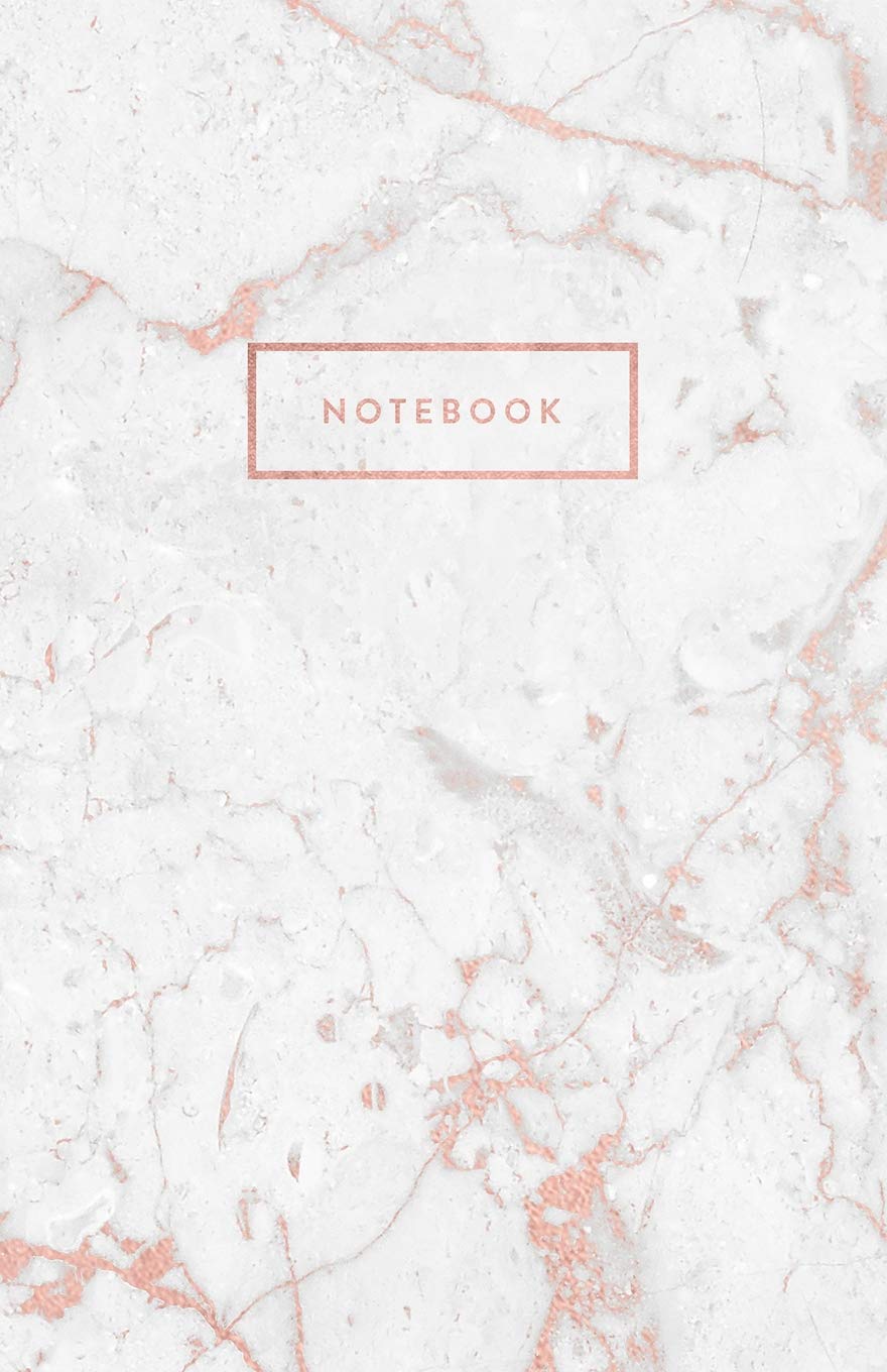 Notebook: Marble and Rose Gold with Rose Gold Title Block | 5.5 x 8.5 - A5 Size (Trendy Marble and Gold)