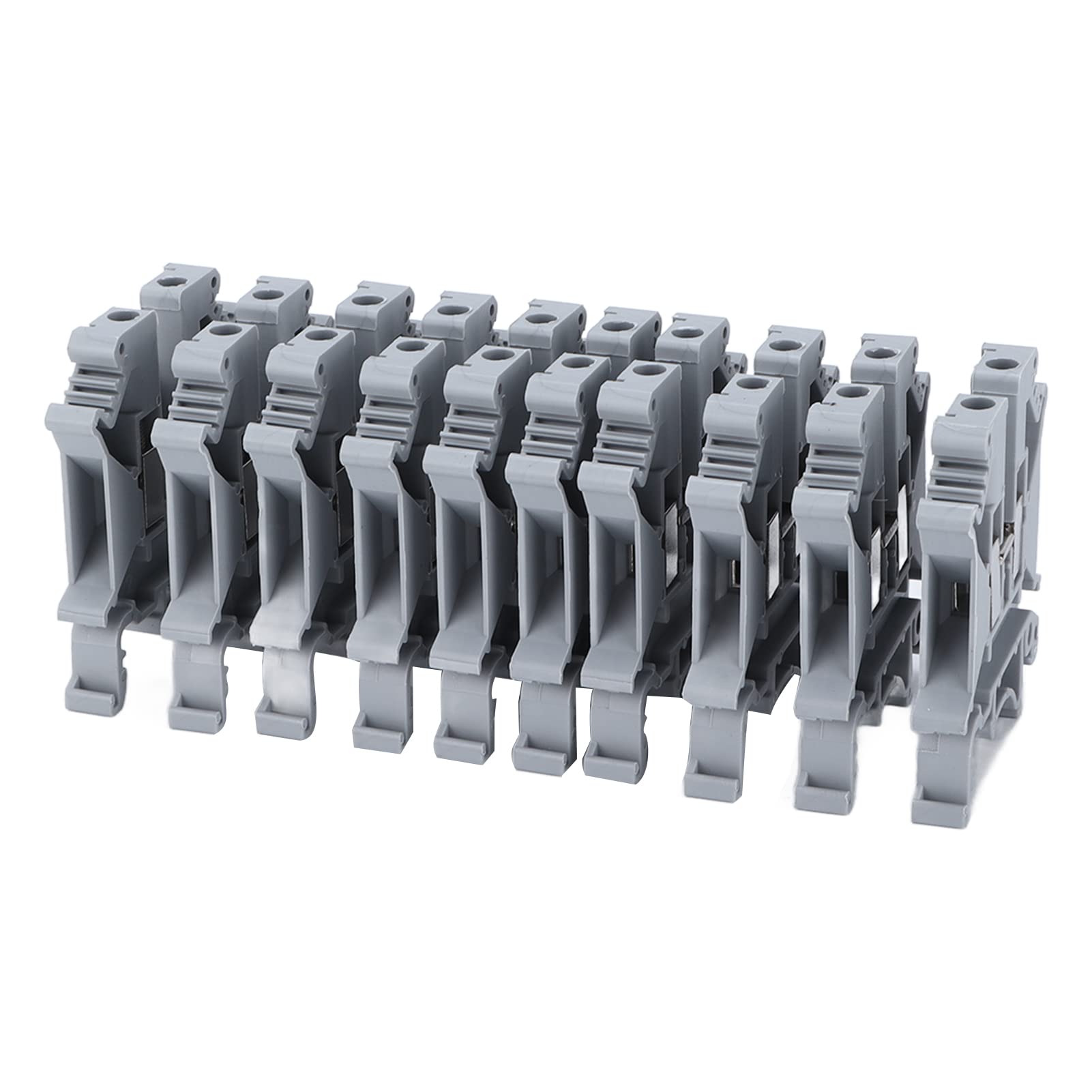 Screw Type Terminal Block, Flame Retardant Good Conductivity Oxidation Resistant DIN Rail Mount Terminals 800V 41A for Electrical Connections