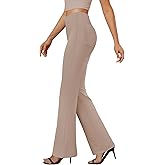 DLOODA Womens Bootcut Dress Pants Business Casual Work Pants with Pockets High Waist Stretchy Trousers Pull On Office Slacks