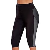 Urchics Womens Plus Size Rash Guard Capris High Waist Swimwear Bottoms Long Swim Shorts Tankini Bottom Swim Lengging