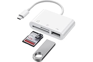 HOPLAZA USB C to Micro SD TF Memory Card Reader, 3-in-1 USB C Card Read Compatible with iPad Pro, MacBook Pro/Air, Chromebook, USB Camera Card Reader Adapter for XPS, Galaxy S10/S9 and More USB C Devices