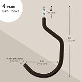 IMPRESA 4 Pack XL Bike Hooks Heavy Duty Garage Storage Wall Ceiling Mount 45kg view 4