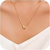 JUTOLOKA Initial Necklace for Women | 18K Gold Silver Plated A-Z Initial Necklaces | Dainty Cute Trendy Love Heart Pendant | Tiny letter necklace