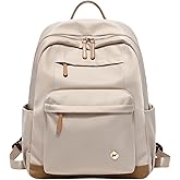 KEBEIXUAN Backpack Purse for Women, Fashion Casual Daypack, Nylon Water Resistant Anti-Theft Shoulder Bag for Daily Use & Work, Travel, Fits 15.6 Inch Laptop, Khaki