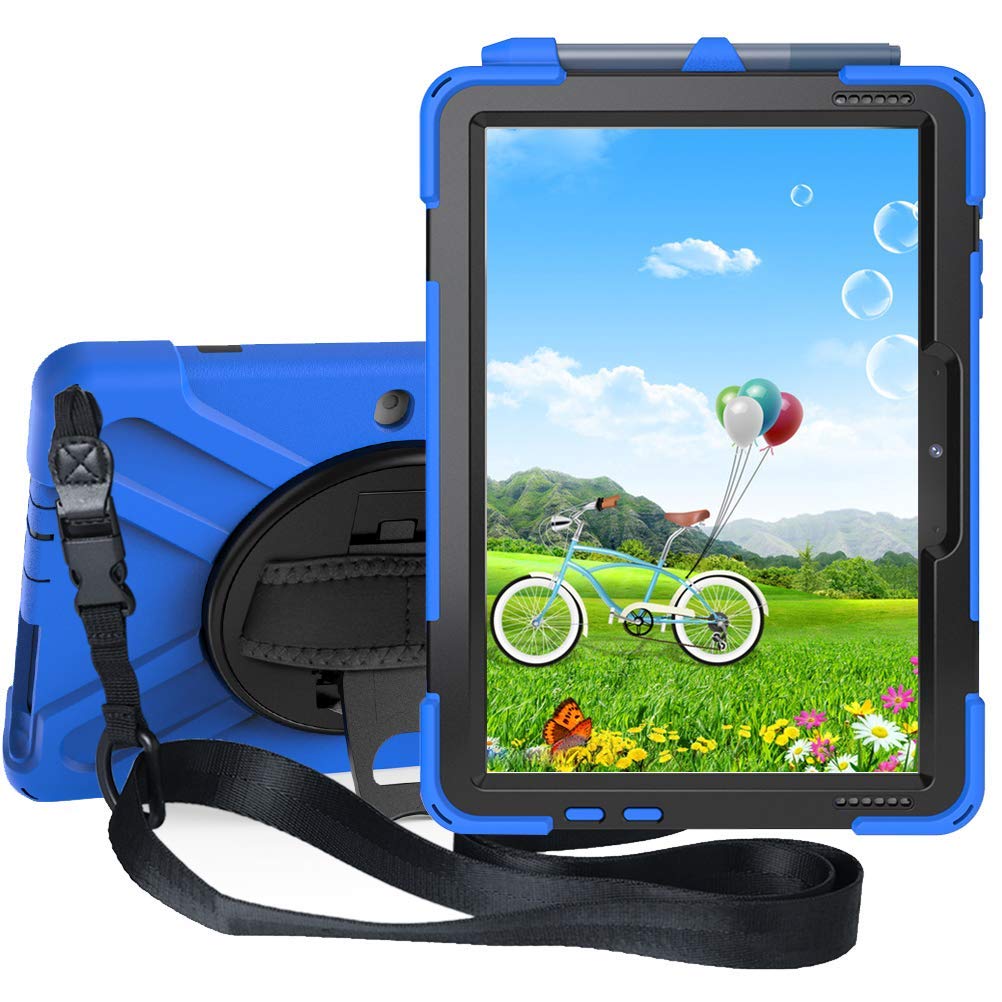 Sfulatdc Compatible with Surface Go Case,Shockproof Heavy Duty Rugged Full Body Cover with Strap and Kickstand for Microsoft Surface Go 4/3/2/1 Blue
