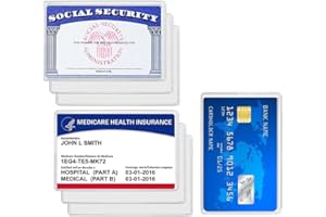 LEADER JIN New Medicare Card Holder Protector Sleeves, 12Mil Clear PVC Soft Water Resistant Medicare Card Protector Sleeves for Credit Card Business Card Social Security (Matte 6 Pack)