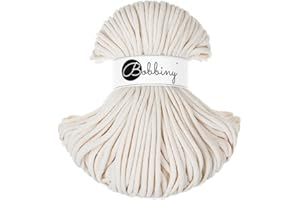 Bobbiny Premium 5mm Braided Macrame Cord (Natural) 108yds/330ft (100% Recycled Cotton)
