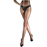 YSGUYILT Women's Sheer Tight Control Top Pantyhose 0D Ultra Thin Shiny Tights High-Waisted Oiled Pantyhose