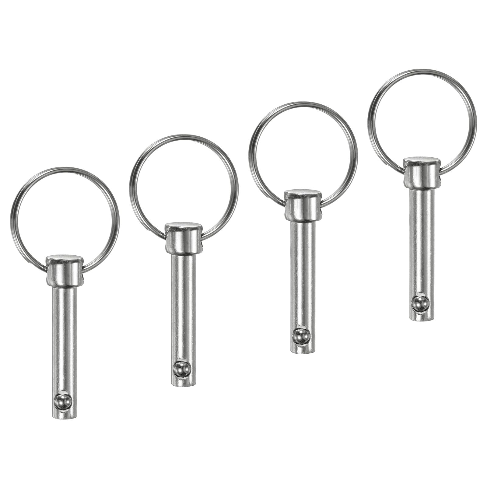M METERXITY 4-Pack Quick Release Pins, 1/4" [6mm] Diameter, 1.02" [26mm] Usage Length Bimini Top Pin for Shipbuilding/Boat/Trailer, 1.26" [32mm] Total Length Carbon Steel Hardware Pins