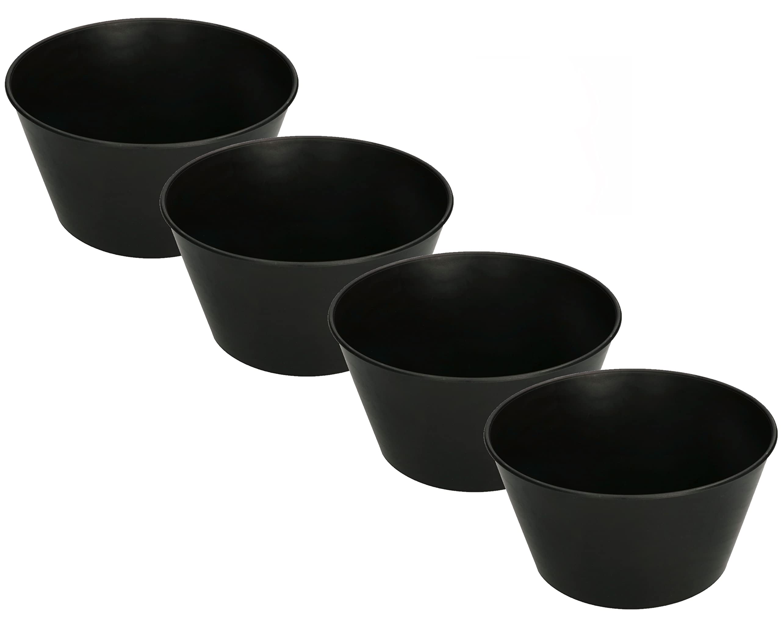 KOTARBAU® Set of 4 Rubber Mixing Cups 2 L Mixing Bowl for Plaster Putty Tree Measures Robust Flexible Soft PVC