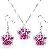 QLYOVWE Paw Print Earring for Women Pet Cat Dog Paw Footprint Earring Cute Dainty Animal Earring Charm Paw Jewelry