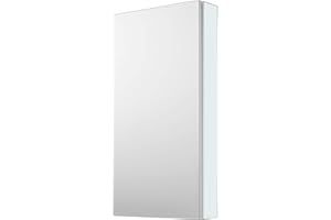 Sunrosa Aluminum Bathroom Medicine Cabinet with Mirror Door, 18"×27.5" Bathroom Mirror Cabinet,Wall-mountable and Recessed-in Mirror Cabinet, 1 Door Medicine Cabinet Organizer
