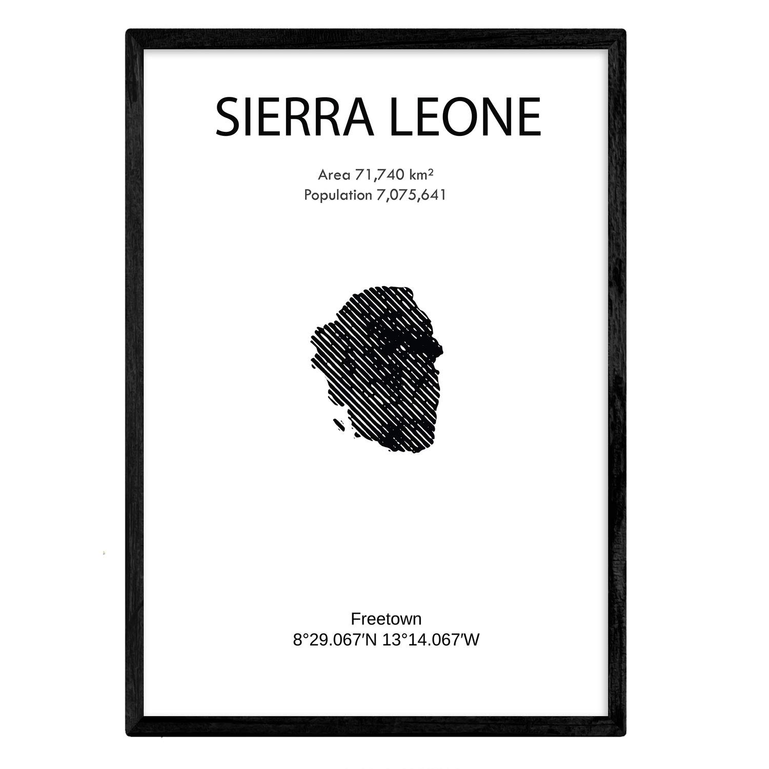 Nacnic Poster Sierra Leone. Sheets of countries and continents. A3 size — image 1