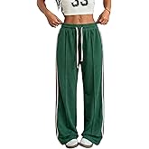 ZAFUL Womens Wide Leg Sweatpants Y2K Gothic Graffiti High Waisted Lounge Pants Athletic Joggers Pants with Pockets
