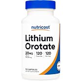 Nutricost Lithium Orotate 20mg, 120 Capsules, Vegan, Gluten-Free, GMO-Free