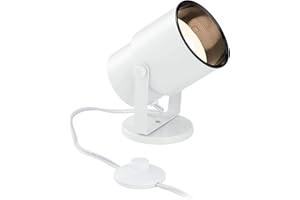 Pro Track Small Uplighting Indoor Accent Spot-Light LED Bulb Adjustable Plug-in Directional Floor Plant Home Decorative Art Desk Picture Table Living Room Interior Corner Bar White Finish 8" High