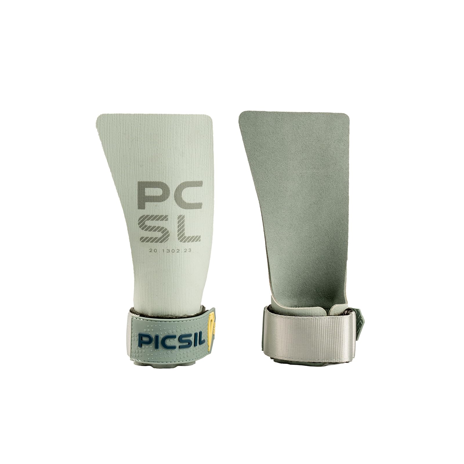 Photo 1 of PICSIL - Heron Grips + Wristbands + Carry Bag | Full Hand Protection for Crosstraining & Gym | Use Without Chalk | Hybrid Grip with PU, Aramid & Microfiber | Unisex, Fern, G+