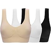 ohlyah Women's Seamless Wire-Free Bra with Removable Pads