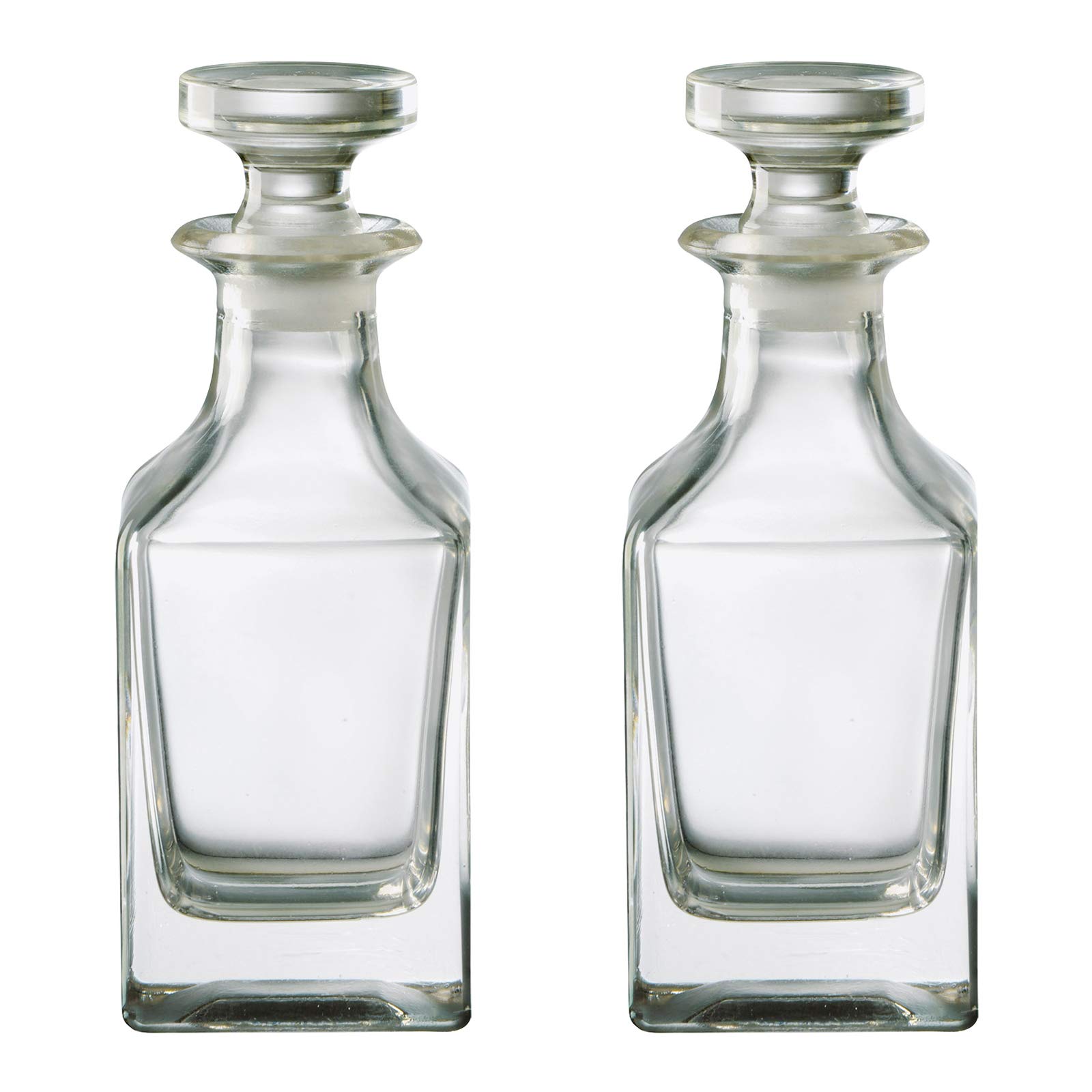 Dornberger Mini Square Decanter Set - 2 x 150 ml - Glass with Stopper - Stephanie Range - Classy Modern Wine Decanter