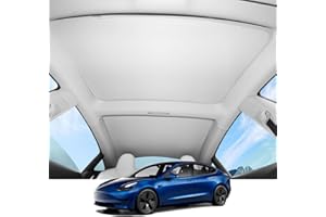 Motrobe Tesla Model 3 Sunshade Roof 2021-2023 [Never Sag, No Gaps] Glass Roof Sun Shade [Nano Ice-Crystal Coatings] Heat Insulation Sun Protection Foldable Sunroof Cover for Model 3 Accessories Gray